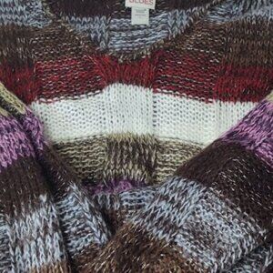 Canyon River Blue Sweater Pullover Multi Warm Colors Size Large (C2)
